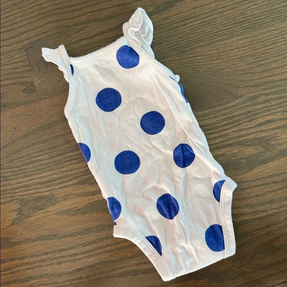 Carters Blue & White Polka Dot 2 Pc Outfit | 3 Months